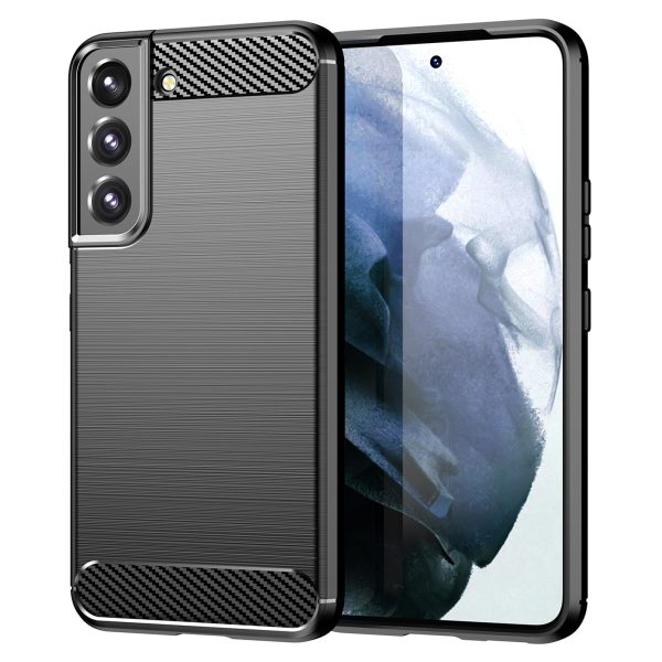 Brushed Surface TPU Case 1.8mm Thickness Ultra Lightweight Air Cushion Carbon Fiber Texture Phone Protective Cover for Samsung Galaxy S22+ 5G Discount