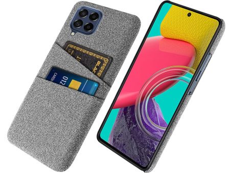 Cloth Texture Protective Case for Samsung Galaxy M53 5G, Hard PC + Cloth Back Cover with Dual Card Slot For Discount