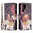 BF03 Pattern Printing PU Leather Magnetic Zipper Pocket Case Stand Flip Wallet Phone Cover with Strap for Samsung Galaxy S22 Ultra 5G For Cheap