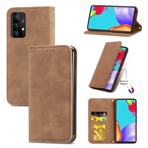 Auto-absorbed Vintage PU Leather Phone Casing for Samsung Galaxy A52 4G 5G   A52s 5G Hot on Sale