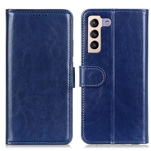 Crazy Horse Texture Magnetic Clasp Anti-Drop PU Leather Wallet Stand Case Folio Flip Protective Cover for Samsung Galaxy S22 5G Supply