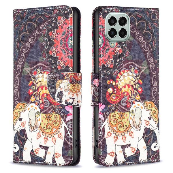 BF Pattern Printing Leather Series-2 for Samsung Galaxy M33 5G (Global Version), Mobile Phone PU Leather Cover Stylish Protective Case with Stand Wallet For Sale