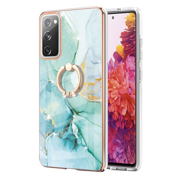 Wear-Resistant IML IMD Marble Pattern Flexible TPU Cover Electroplating Phone Case with Kickstand for Samsung Galaxy S20 FE S20 FE 5G S20 Lite S20 FE 2022 Discount