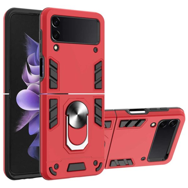 YB PC Series-1 for Samsung Galaxy Z Flip3 5G Ring Holder Kickstand Protective Cover TPU + PC Folding Phone Case Discount