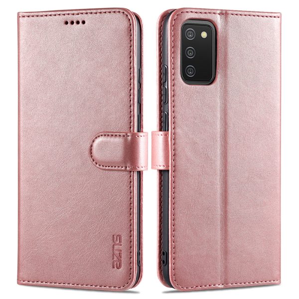 AZNS PU Leather Wallet Stand Protective Phone Cover Case for Samsung Galaxy A02s (166.5x75.9x9.2mm) For Sale