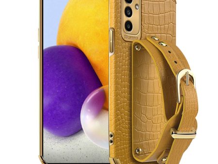 For Samsung Galaxy A13 5G   A04s 4G (164.7 x 76.7 x 9.1 mm) Smartphone Case Shell Crocodile Texture 6D Electroplating Precise Cutout PU Leather + TPU Phone Case on Sale