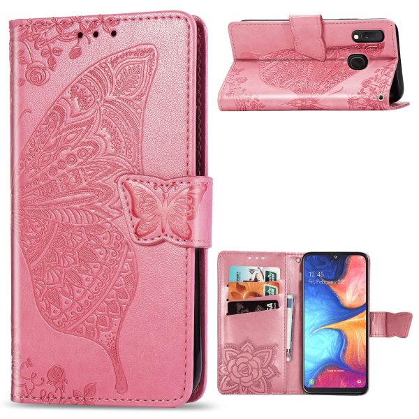 Big Butterfly Imprinting Design Leather Wallet Phone Shell for Samsung Galaxy A20e Online Hot Sale