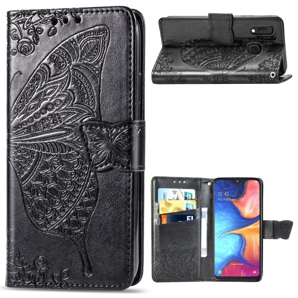 Big Butterfly Imprinting Design Leather Wallet Phone Shell for Samsung Galaxy A20e Online Hot Sale