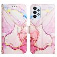 YB Pattern Printing Leather Series-5 for Samsung Galaxy A23 4G (165.4 x 76.9 x 8.4mm), Marble Pattern Shockproof Leather Shell Folio Flip Wallet Stand Case with Lanyard Supply