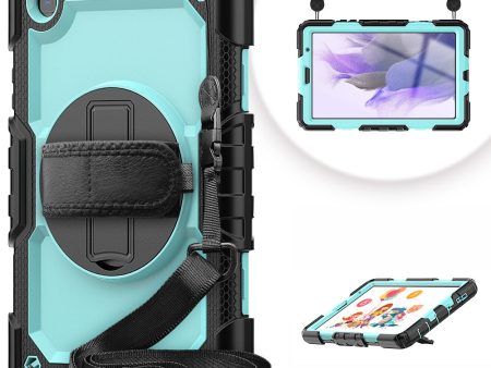 3-Layer PC + Silicone Heavy Duty Rugged Shockproof Kickstand Protective Cover with Hand Strap and Shoulder Strap for Samsung Galaxy Tab A7 Lite 8.7-inch For Sale