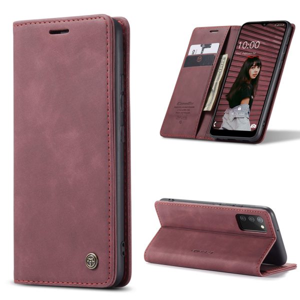 CASEME 013 Series for Samsung Galaxy A02s (166.5x75.9x9.2mm) PU Leather Wallet Case Hidden Magnetic Absorption Stand Feature Flip Cover For Cheap