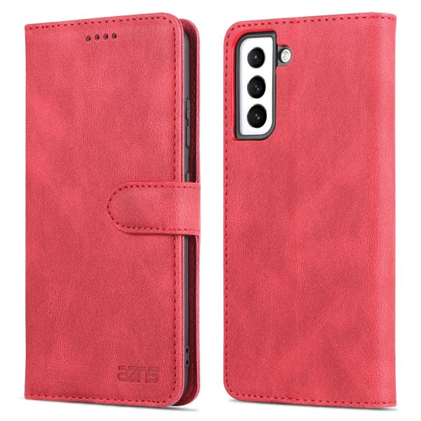 AZNS Wallet Stand PU Leather Full Protection Phone Case Cover for Samsung Galaxy S22+ 5G For Sale