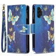 BF03 Pattern Printing Phone Case for Samsung Galaxy A13 4G, PU Leather Zipper Flip Folio Wallet Stand Protective Cover with Strap Cheap