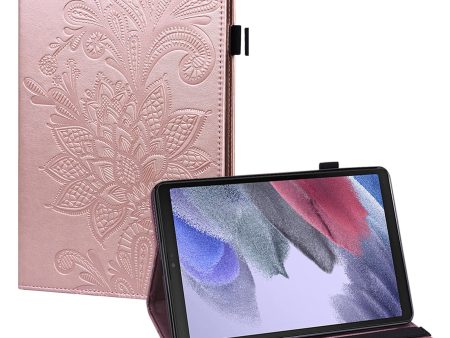 Auto Wake Sleep Function Imprint Flower Pattern Leather Stand Tablet Cover for Samsung Galaxy Tab A7 Lite 8.7-inch Online Sale