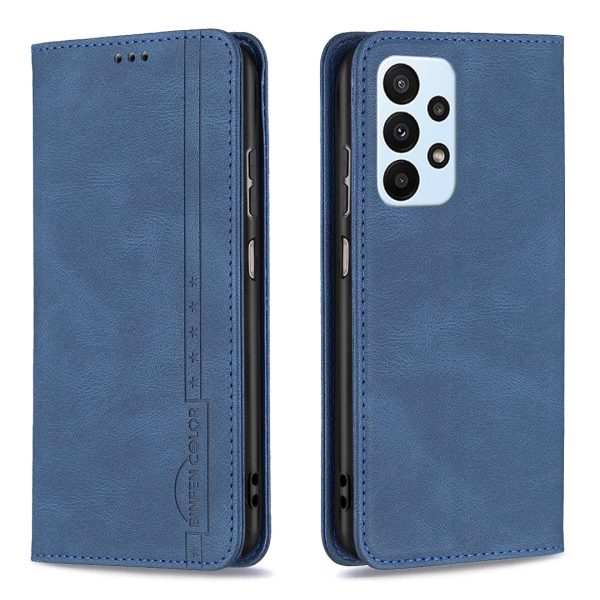 BINFEN COLOR BF08 for Samsung Galaxy A23 4G (165.4 x 76.9 x 8.4mm) PU Leather+TPU Dual-layer Protection RFID Blocking Full Body Coverage Wallet Stand Magnetic Phone Case Cover For Discount