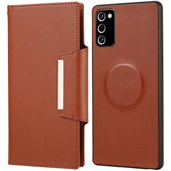 Built-in Metal Sheet Leather Case Ultra-thin Detachable Wallet Design Protective Phone Cover for Samsung Galaxy A03s (166.5 x 75.98 x 9.14mm) Online Sale