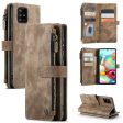 CASEME C30 Series for Samsung Galaxy A71 4G SM-A715 Stand Design Impact Resistant PU Leather Phone Case Zipper Pocket Wallet Phone Cover on Sale