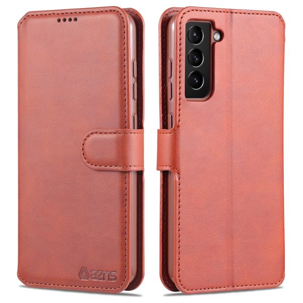 AZNS Leather Shell Cell Phone Wallet Stand Cover Case for Samsung Galaxy S21 FE Online now