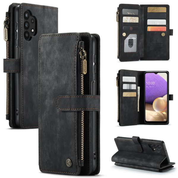 CASEME C30 Series for Samsung Galaxy A32 5G M32 5G Full Protection Supporting Stand Design PU Leather Phone Case Zipper Pocket Wallet Phone Cover For Sale