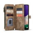 CASEME C30 Series for Samsung Galaxy A22 5G (EU Version) Supporting Stand Design Anti-collision PU Leather Phone Case Zipper Pocket Wallet Phone Cover Discount