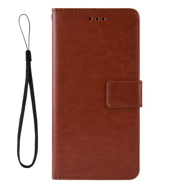 Crazy Horse Texture Leather Wallet Full Protective Phone Case Shell with Stand for Samsung Galaxy A03s (166.5 x 75.98 x 9.14mm)- Brown Sale