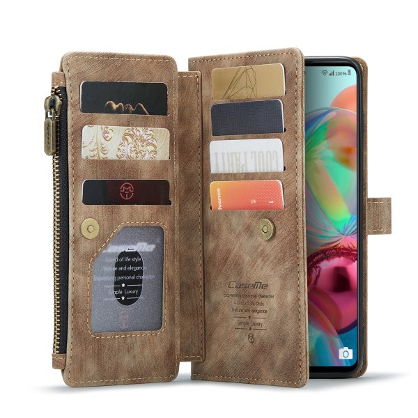 CASEME C30 Series for Samsung Galaxy A71 4G SM-A715 Stand Design Impact Resistant PU Leather Phone Case Zipper Pocket Wallet Phone Cover on Sale