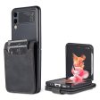 AZNS PU Leather Card Slots Magnetic Clasp Anti-Fall Phone Cover with Stand for Samsung Galaxy Z Flip3 5G Hot on Sale