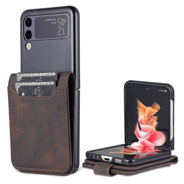 AZNS For Samsung Galaxy Z Flip4 5G PU Leather Flipping Case Card Slots Magnetic Closure Cover Online Sale