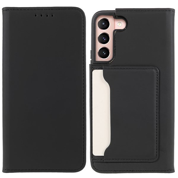 Anti-fingerprint Drop-proof Auto-absorbed Magnetic Closing Skin-touch PU Leather Wallet Case with Kickstand for Samsung Galaxy S22 5G Hot on Sale