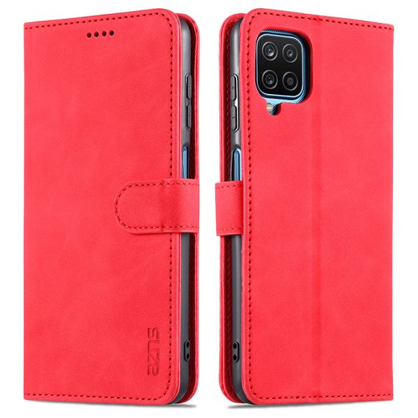 AZNS PU Leather Phone Cover Wallet Case with Stand for Samsung Galaxy A12 Fashion