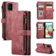 CASEME C30 Series for Samsung Galaxy A71 4G SM-A715 Stand Design Impact Resistant PU Leather Phone Case Zipper Pocket Wallet Phone Cover on Sale