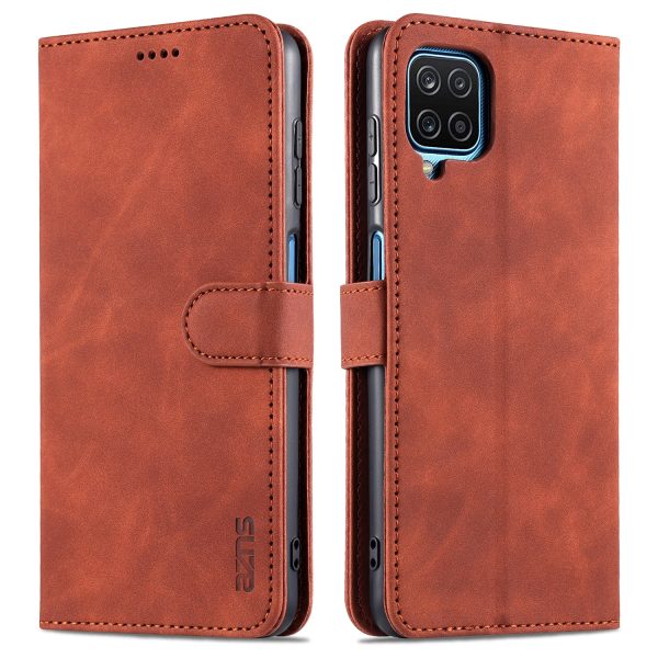 AZNS PU Leather Phone Cover Wallet Case with Stand for Samsung Galaxy A12 Fashion