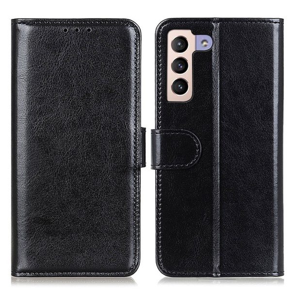 Crazy Horse Texture Magnetic Clasp Anti-Drop PU Leather Wallet Stand Case Folio Flip Protective Cover for Samsung Galaxy S22 5G Supply