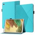 Card Slots Design Full Protective Skin-Touch PU Leather Tablet Protective Cover Case with Rhombus Imprinting and Anti-Slip Strap for Samsung Galaxy Tab A7 Lite 8.7-inch T220 T225 For Sale