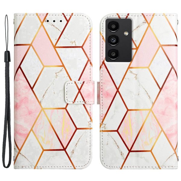 YB Pattern Printing Series-5 for Samsung Galaxy A13 5G   A04s 4G (164.7 x 76.7 x 9.1 mm) Printed Marble Pattern PU Leather Folio Flip Stand Case Wallet Style Magnetic Clasp Shockproof Cover with Strap Online