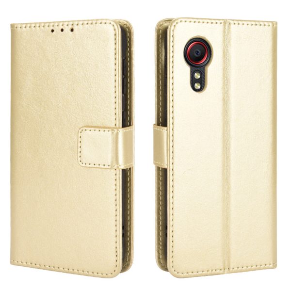 Crazy Horse Texture Wallet Design PU Leather Stand Protector Cover for Samsung Galaxy Xcover 5 Online Hot Sale