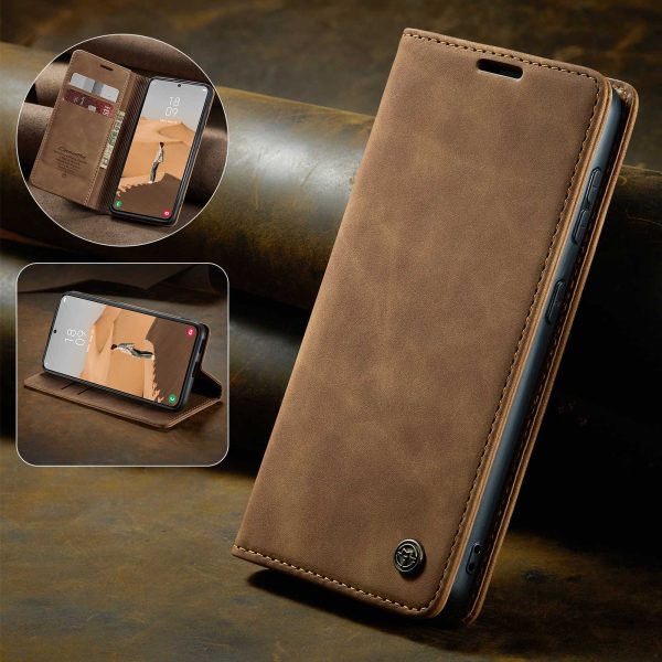 CASEME 013 Series TPU Inner Lining Cover Wallet Stand Design Lightweight Auto-absorbed PU Leather Phone Case for Samsung Galaxy S22+ 5G Hot on Sale