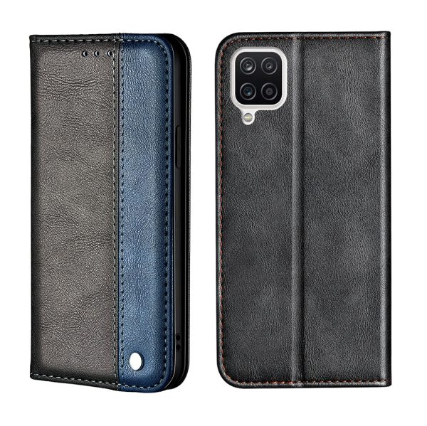 Color Splicing Business Style Card Holder Leather Protector for Samsung Galaxy A12 Stand Case For Sale