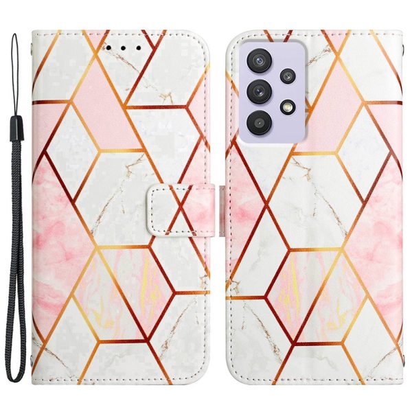 YB Pattern Printing Leather Series-5 for Samsung Galaxy A52 4G 5G A52s 5G Wallet Marble Pattern Scratch-resistant Stand Phone Shell Online