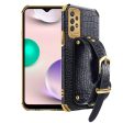 For Samsung Galaxy A33 5G Phone Protection Shell Wristband Kickstand Crocodile Texture Electroplating Precise Cutout PU Leather Coated TPU Anti-shock Phone Case Online Hot Sale