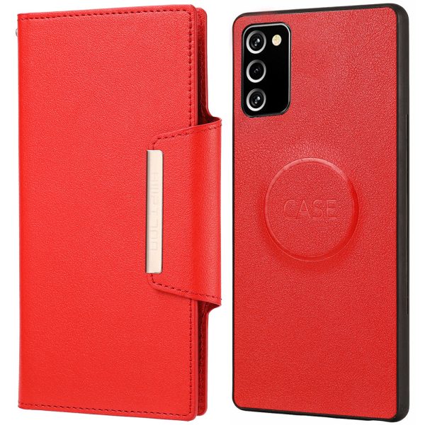 Built-in Metal Sheet Leather Case Ultra-thin Detachable Wallet Design Protective Phone Cover for Samsung Galaxy A03s (166.5 x 75.98 x 9.14mm) Online Sale