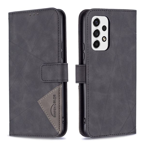 BINFEN COLOR BF05 Shockproof Geometric Imprinted Flip PU Leather Case Wallet Cover with Stand for Samsung Galaxy A53 5G Supply