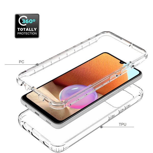 Clear Slim Protective Detachable 2-in-1 Cover Designed Transparent Anti-Scratch PC+TPU Phone Case for Samsung Galaxy A32 4G Online now