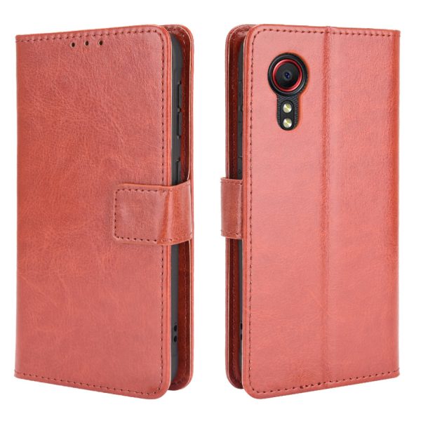 Crazy Horse Texture Wallet Design PU Leather Stand Protector Cover for Samsung Galaxy Xcover 5 Online Hot Sale