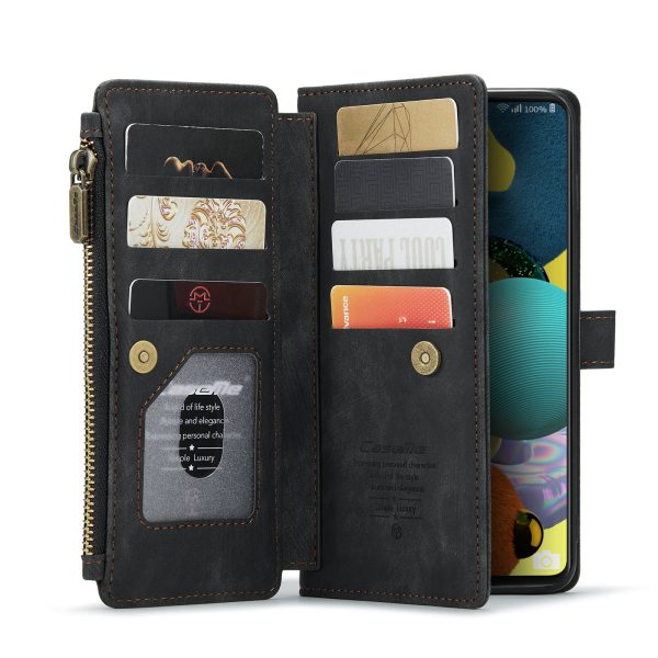 CASEME C30 Series for Samsung Galaxy A51 4G SM-A515 Foldable Stand Design PU Leather Phone Case Zipper Pocket Wallet Phone Cover For Sale