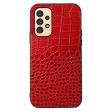 Crocodile Texture Genuine Cowhide Leather Phone Back Case for Samsung Galaxy A13 4G, Anti-Fingerprint Good Touch Hybrid Bottom Case Supply