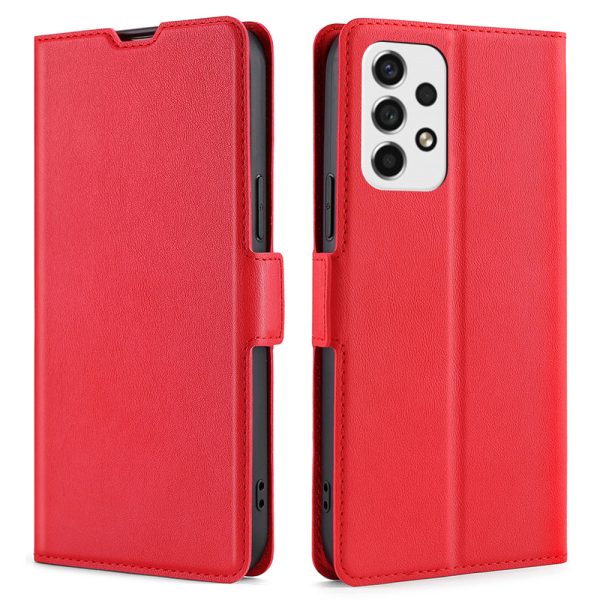 Card Slot Design Side Magnetic Closure Well-protected Ultra-thin Solid Color Leather Phone Stand Case for Samsung Galaxy A53 5G Fashion