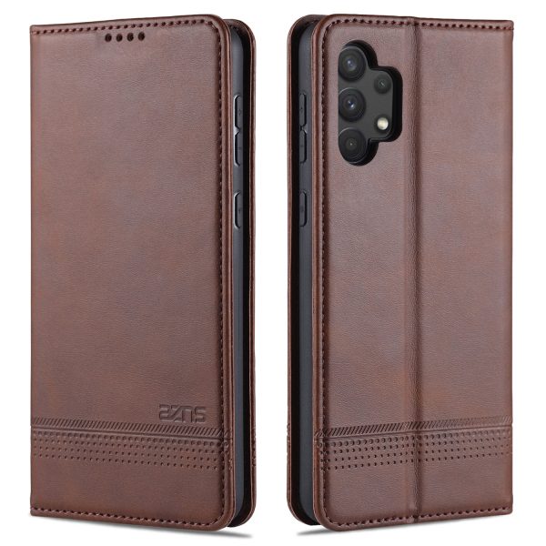 AZNS Stand Wallet Auto-absorbed Magnetic Leather Case for Samsung Galaxy A32 4G Online Sale