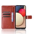 Crazy Horse Texture Leather Wallet Full Protective Phone Case Shell with Stand for Samsung Galaxy A03s (166.5 x 75.98 x 9.14mm)- Brown Sale