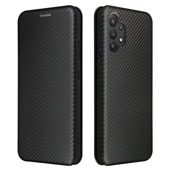 Auto-absorbed Stand Carbon Fiber Texture Leather Shell Cover for Samsung Galaxy A32 4G (EU Version) Cheap